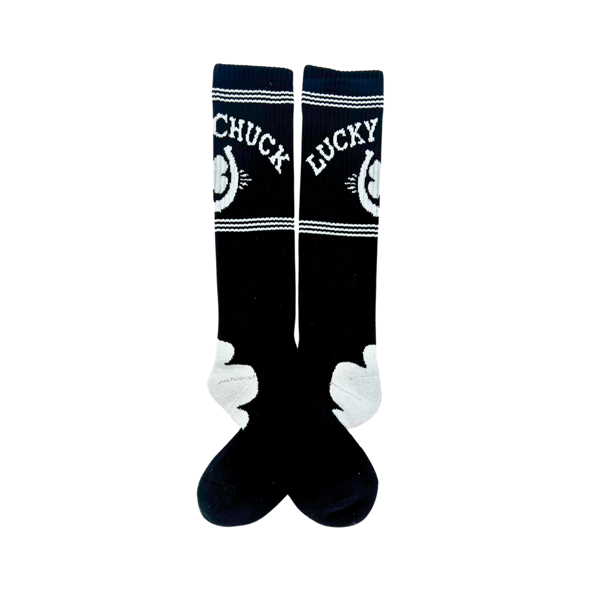 Retro Lucky Chuck Black/White Performance Boot Socks