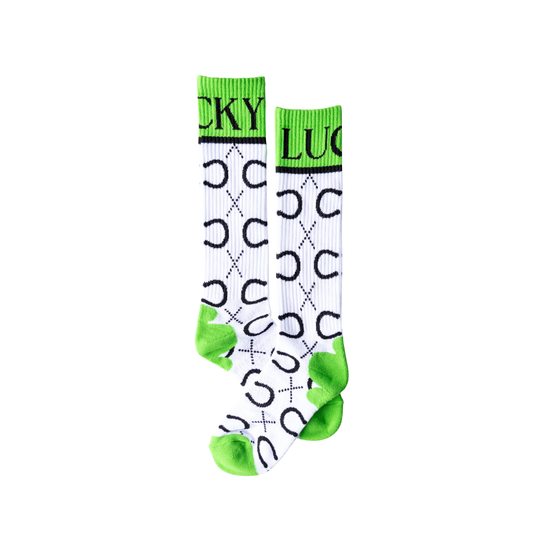 High Maintenance Cowgirl Kelly Green/ White Performance Boot Socks