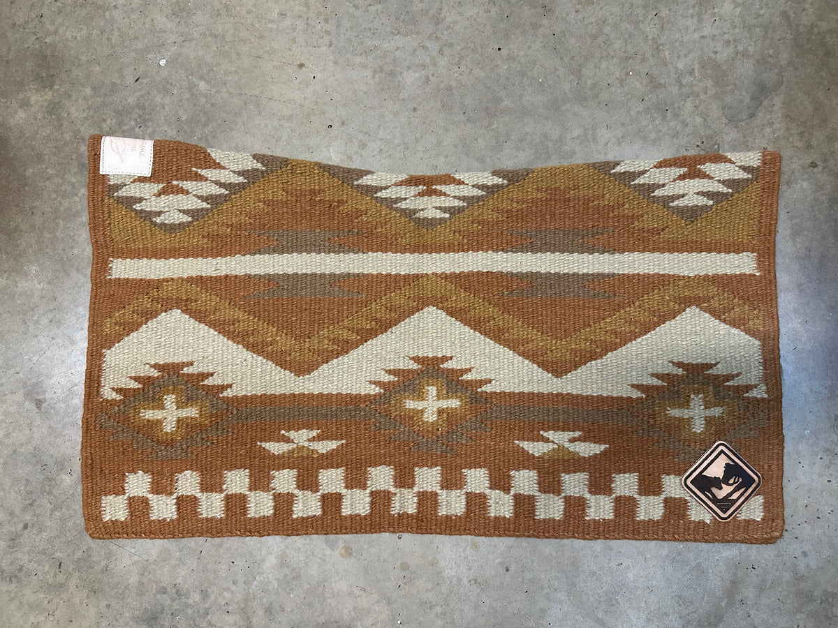 The Modine- burnt orange, tan, cream squares