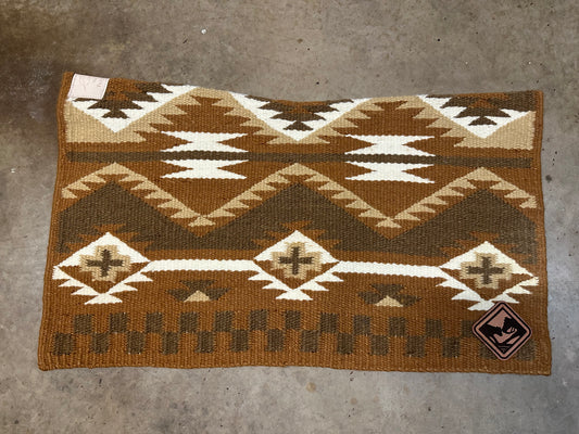 The Modine- burnt orange, tan cream brown squares